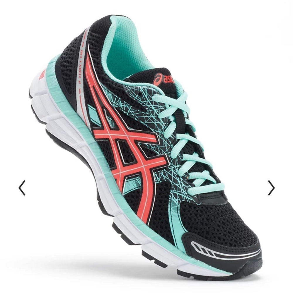 NWT ASICS Running Shoes Onyx/Diva Pink/Mint Brand New Size 7.5